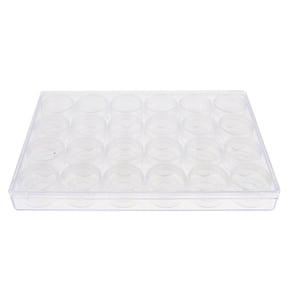QSTDGVPW 1 Set of 24pcs Round Clear Plastic Storage Container Jar Organizer Box Case with
