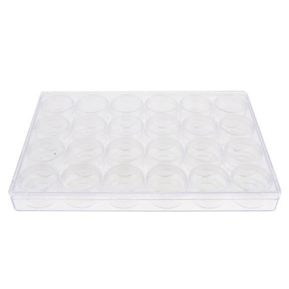 QSTDGVPW 1 Set of 24pcs Round Clear Plastic Storage Container Jar Organizer Box Case with
