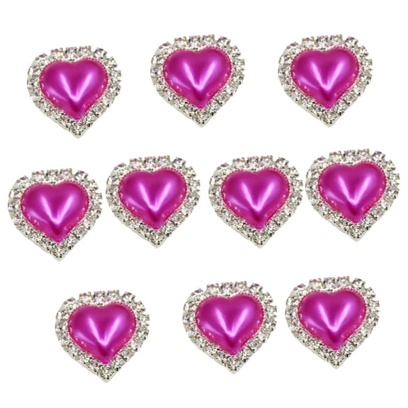 QSTDGVPW 10 Crystal Pearl Flatback Button Wedding Embellishment Sewing Craft Scrapbooking Rose Red