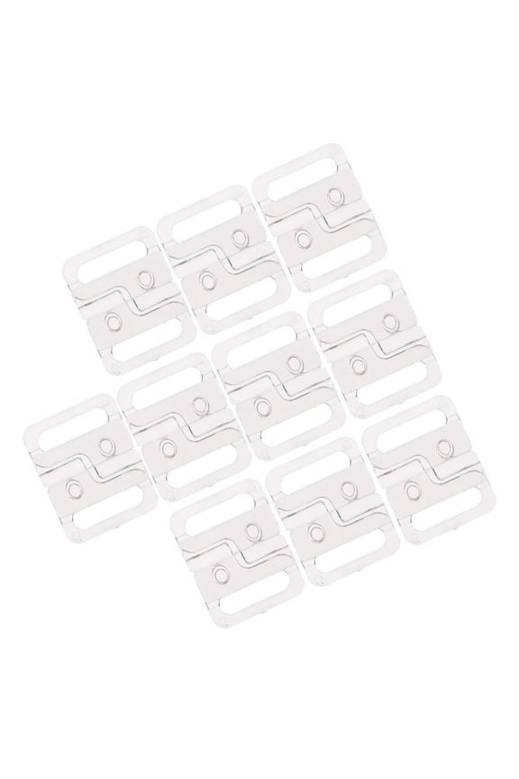 10 Pairs Clear Plastic Bikini Clips Snap Hooks Bra Strap Swimwear Clasp 14mm