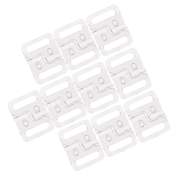 QSTDGVPW 10 Pairs Clear Plastic Bikini Clips Snap Hooks Bra Strap Swimwear Clasp 14mm