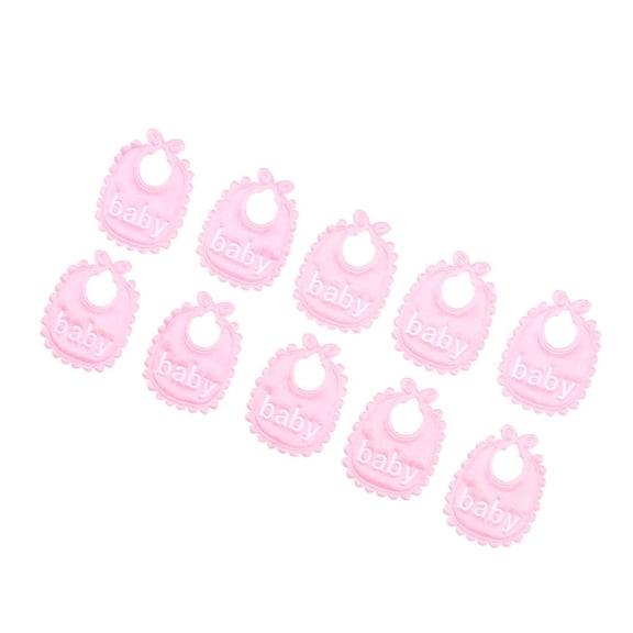 QSTDGVPW 10 Pieces 1/12 Dollhouse Miniature Baby Doll Drool Bibs Kits Accs Pink
