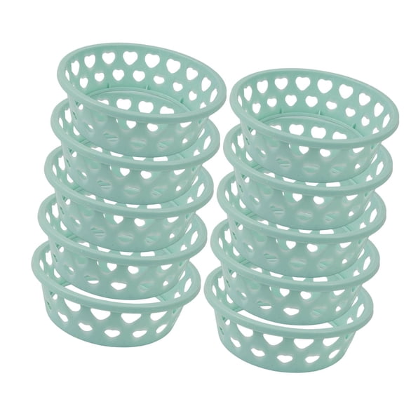 QSTDGVPW 10 Pieces Round Fruit Display Rack Watermelon Holder Tray for Home Pineapple Blue