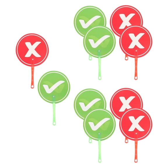 QSTDGVPW 10 Pieces Voting Paddles Yes No Paddles Double Sided Portable True False Paddles