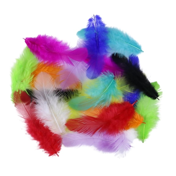QSTDGVPW 100 PCS 2-4 Inches 5-10CM Turkey Feathers Wedding Dress DIY Jewelry Decoration Mixed