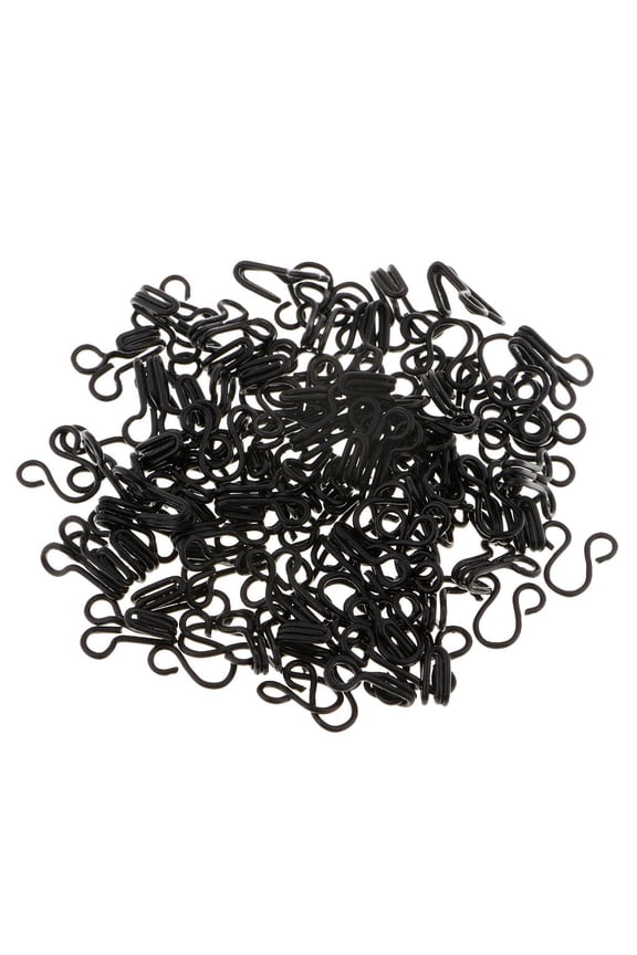 100 Sets Black Hook & Eye Bra Closures Button Lingerie Costume Sewing Home