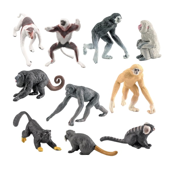 QSTDGVPW 10Pcs Realistic Mini Orangutan Monkey Figures Easter Egg Christmas Birthday Gift