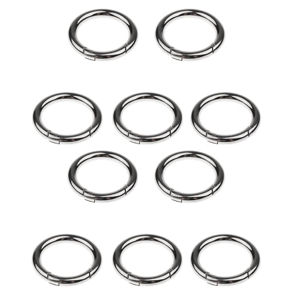 QSTDGVPW 10pcs/set 30mm Ring Buckle Locking Carabiner Zinc Alloy Round Carabiner Spring