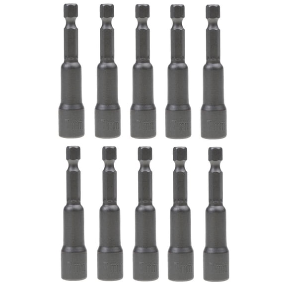 QSTDGVPW 10x 7mm Nut Driver Set Socket Adapter Hex Shank Fit Impact Driver