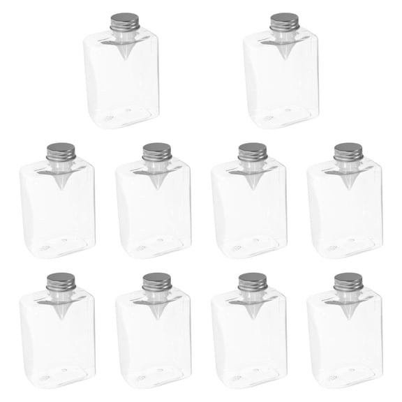 QSTDGVPW 10x Empty Juice Bottles Multipurpose with Caps for Tea Drinking Fridge Juice Style A
