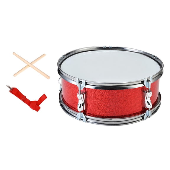 QSTDGVPW 11" Snare Drum with Shoulder Strap Musical Instruments for Boys Girls Adults Red