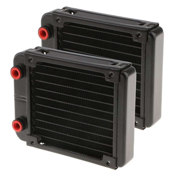 QSTDGVPW 120mm Aluminum Computer Radiator Water Cooling Cooler for CPU Heatsink, Black,