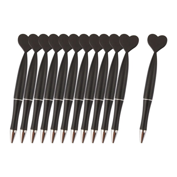 QSTDGVPW 12Pcs Valentine's Heart Shaped Pens for Party Supplies Office Journaling black