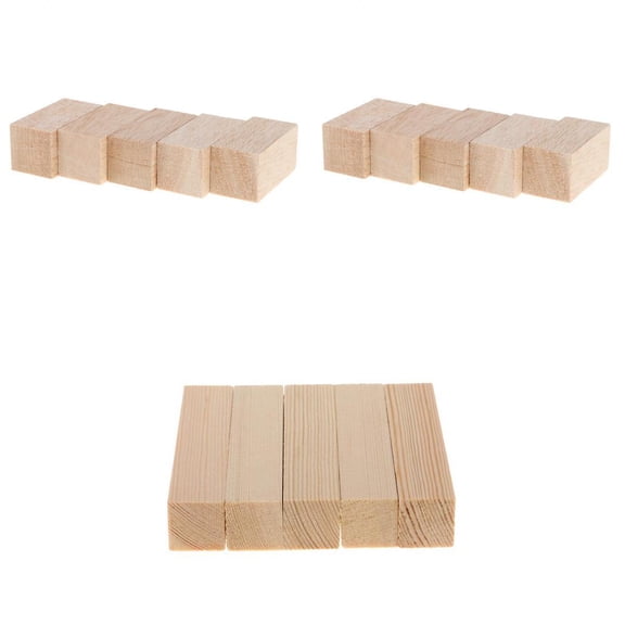QSTDGVPW 15Pcs Unfinished Balsa Wood Block Arts Craft Woodworking Model Garden Decors