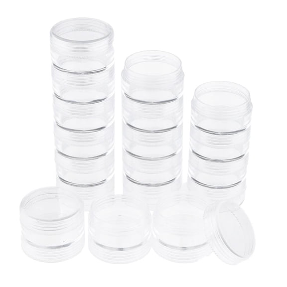 QSTDGVPW 18pcs Transparent Stackable Plastic Storage with Clear Lid for Jewelry, Lotion,
