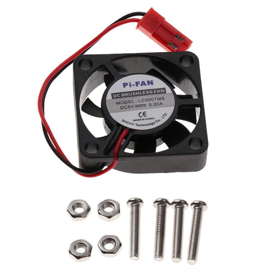 QSTDGVPW 1Pcs Mini DC 5V Brushless CPU Cooling Fan &Screws for Raspberry Pi 3B/ 2B/ B+
