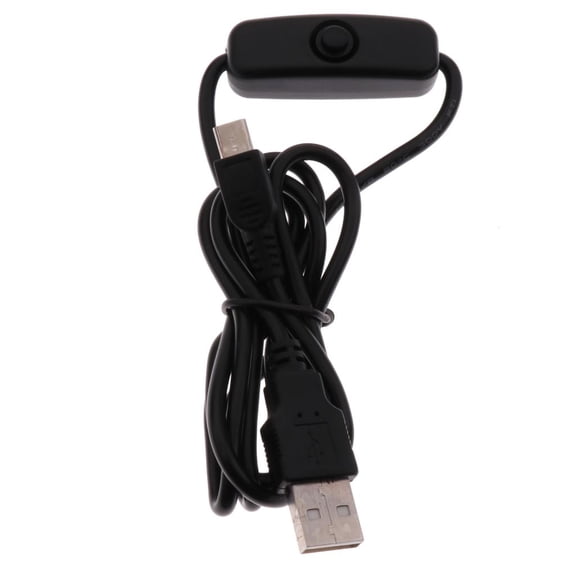 QSTDGVPW 1m Micro USB Cable with ON / OFF Switch for Raspberry Pi, Easy Start or Reboot