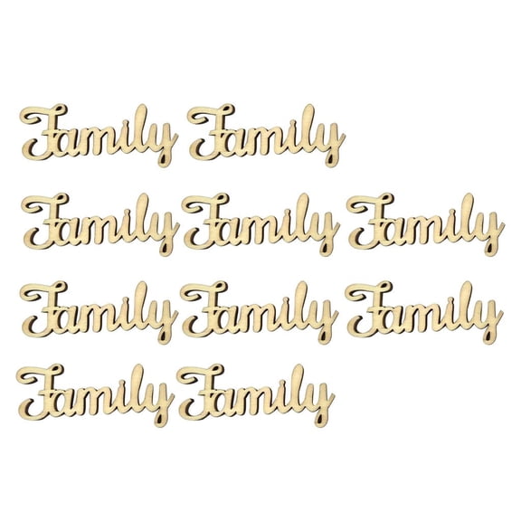 QSTDGVPW 1x Blank Wooden Family Word Plaque Sign Pieces for Family Tree Home Decor Craft