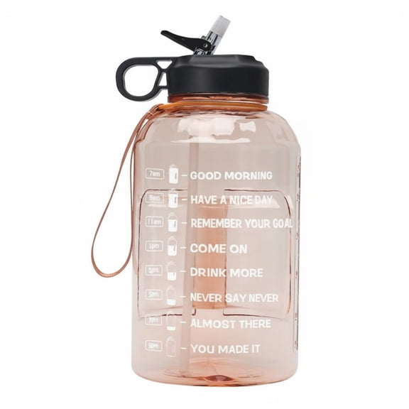 QSTDGVPW 2.2L Water Bottle with Time Marker Easy to Carry Half Gallon Inspirational Water Jug Spill-Resistant Design Time Marker Half Gallon Jug for Gym Goers