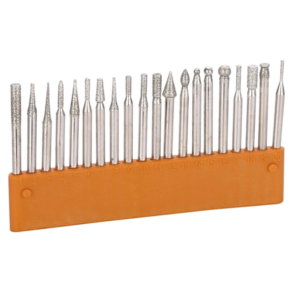 QSTDGVPW 2 Pieces 1/8"(3mm) Shank Diamond Burr Drill Bit Set Polishing Rotary Point Head