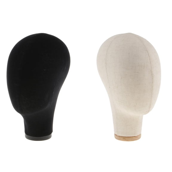 QSTDGVPW 2 Pieces Mannequin Canvas Block Head Wig Making Toupee Hat Display W/ Mount Hole