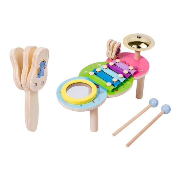 QSTDGVPW 2 Pieces Montessori Music Toy Percussion Set Develops Motor Skills Xylophone and
