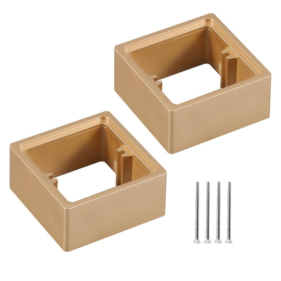 QSTDGVPW 2 Pieces Single Socket Spacers Cable Box Heightening Pad for Kitchen Bedroom golden