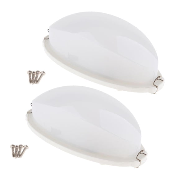 QSTDGVPW 2 Pieces Waterproof Grid Oval Bulkhead Ceiling Light, White Outdoor Wall Light,