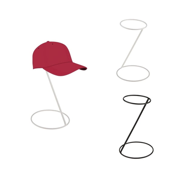 QSTDGVPW 2 Pieces White and Black Baseball Caps Helmet Headband Hair Band Display Holder