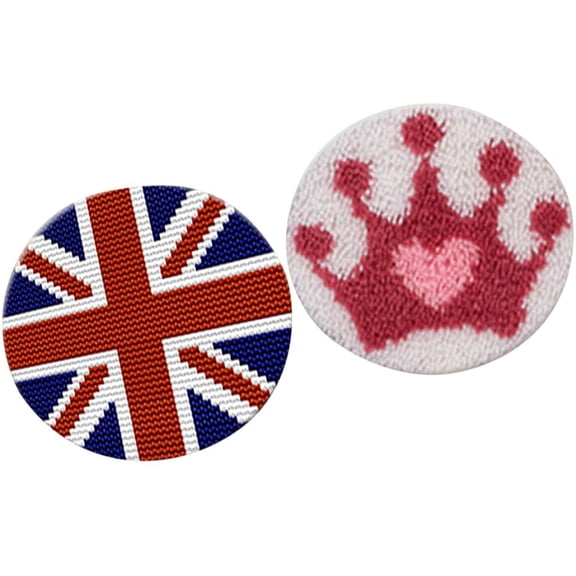 QSTDGVPW 2 Pieces latch and hook Kits Round DIY Rug Hooking Kit, Finished Product can be Used for Home Display, Home Decoration, or DIY Cushion, Carpet