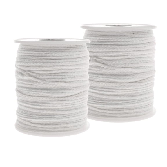 QSTDGVPW 2 Spool 122m Total Candle Making Wick. HIGH QUALITY BRAIDED CANDLE WICK CORE