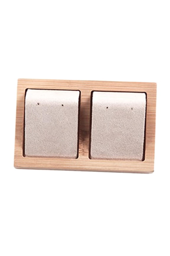 2 pairs of earring cards, velvet/faux leather earring display card holders for Beige