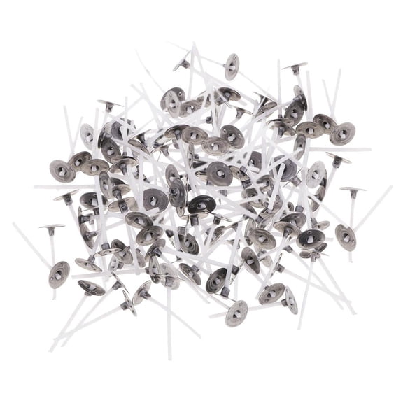 QSTDGVPW 200x Low Smoke Natural Cotton Candle Wicks with Metal Tabs Sustainers 2.5cm 200pcs-2.5cm