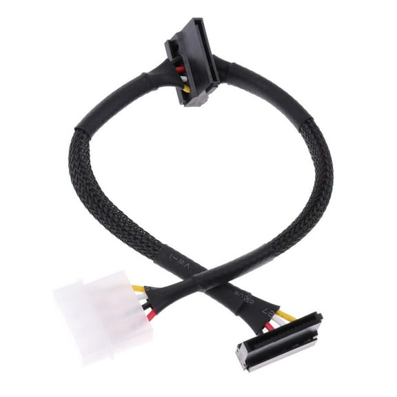 QSTDGVPW 24 Inch 4 Pin Connector to 2x 15 Pin. SATA II Socket Splitter Power Cord/