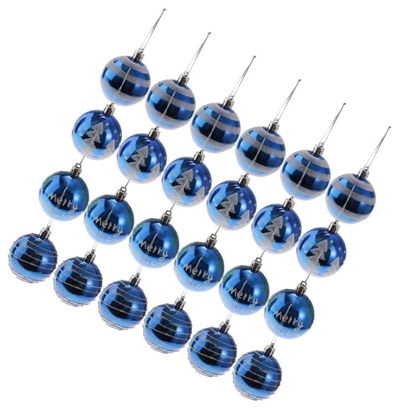 QSTDGVPW 24 Packs of Christmas Ornaments for Christmas Tree Decorations Shatterproof Royalblue