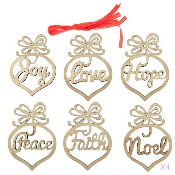 QSTDGVPW 24 Pieces Gift Tags Letters Decoupage Christmas Tree Ornament DIY Scrapbooking