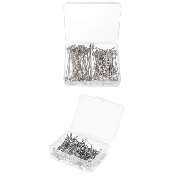 QSTDGVPW 25/Set 2 Sizes 38mm 51mm Length T-Pins Needles For Fixing Wig/Hair Weft/Hair