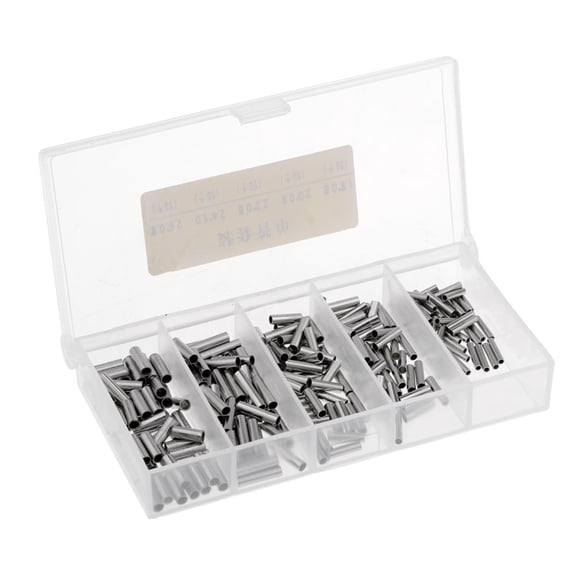 QSTDGVPW 250pcs High strength Fishing Crimp Sleeves Single Barrel Crimp Sleeves Corrosion