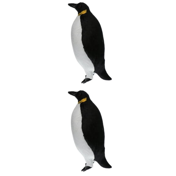 QSTDGVPW 2PCS Artificial Feathered Penguin Fake Animal Statue - Funny Sculpture Ornaments