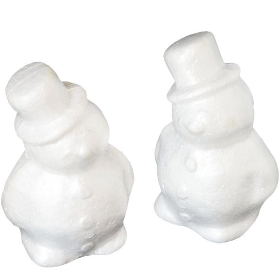 QSTDGVPW 2pcs 17cm White Snowman Modelling Polystyrene Styrofoam Decoration Kid Craft