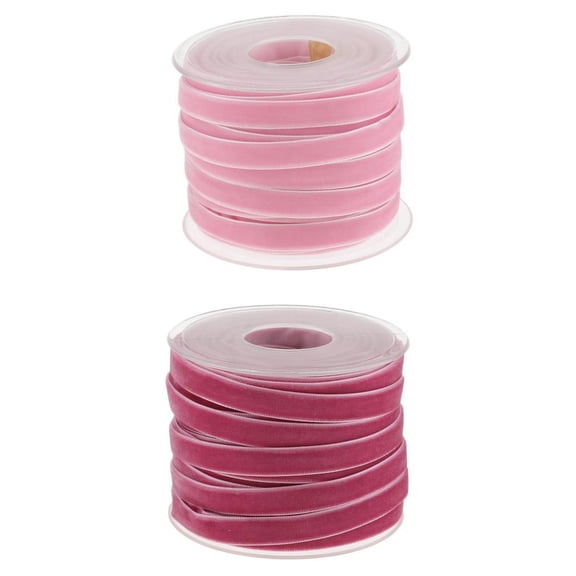 QSTDGVPW 2pcs 20 Yard 10mm Wide Velvet Ribbon Roll for DIY Crafts Tool