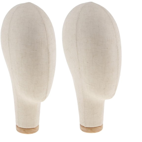QSTDGVPW 2pcs 21'' Mannequin Canvas Cork Block Head Wig Making Toupee Display Style Dry