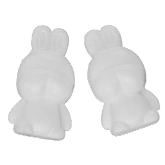 QSTDGVPW 2pcs Rabbit Shaped Styrofoam Foam Ornaments for DIY Modelling Craft 6.3x3.1"