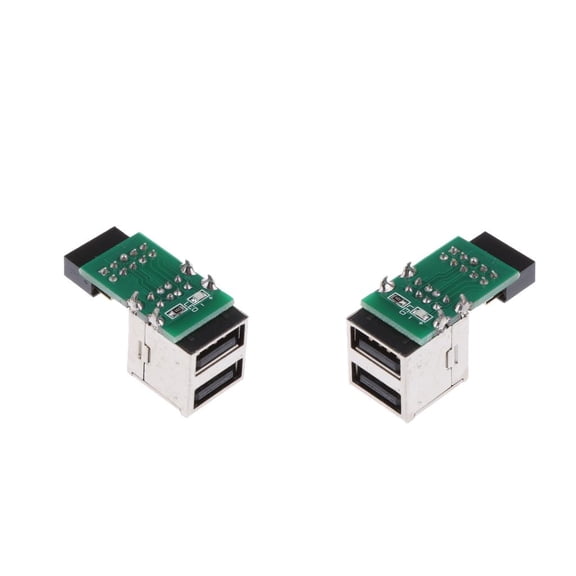 QSTDGVPW 2x 9Pin header to USB2.0 Adapter Motherboard 9P to Dual USB2.0 Female Card