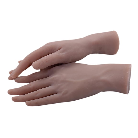 QSTDGVPW 2x Nails Trainning Practice Hands - Nail Display Manicure Supplies - Flexible Flexional Natural Look Fake Hands - Best Manicure DIY Practice Tools