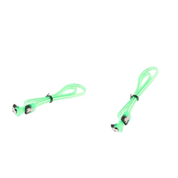 QSTDGVPW 2x SATA III Cable Adapter With Locking Latch, 6Gbps, Straight To 90 Degree Right