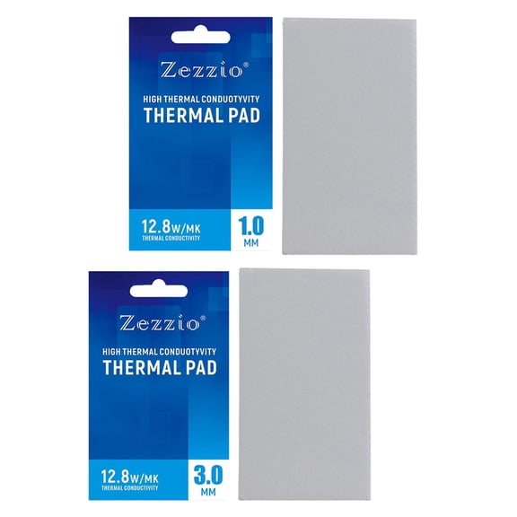 QSTDGVPW 2x Silicone Thermal Pad 12.8 W/mK Heat Resistance Simple for PC Laptop