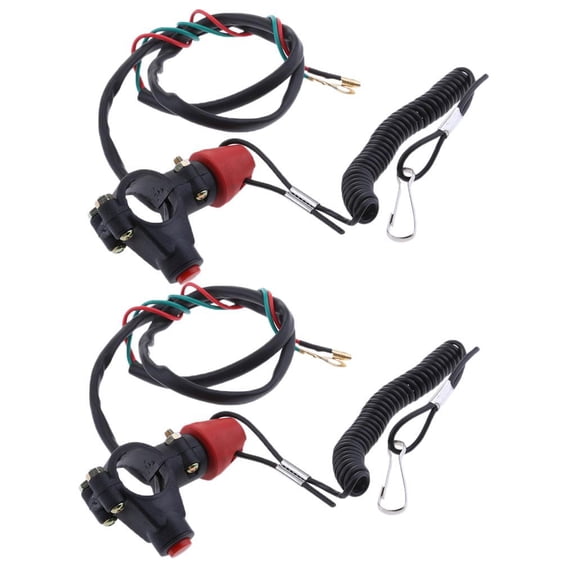 QSTDGVPW 2x Universal Boat Outboard Engine Stop Safety Kill Switch Tether Cord