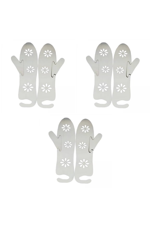 3 Pair Wooden Mitten Blockers Display Knitting Gloves Molds Tool Adults Kids