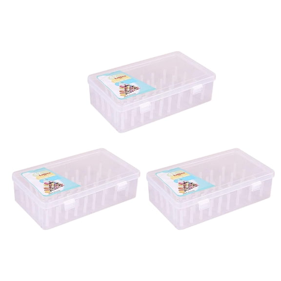 QSTDGVPW 3 Pcs Bobbin Case, Plastic Sewing Thread Storage Box, PP Transparent Storage Container for Embroidery, Sewing Machines, Transparent white
